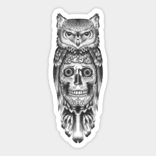 Skully Owl Sticker